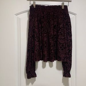 Free People purple velvet top